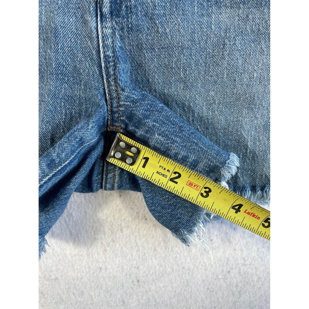 Madewell High-Rise Denim Shorts Medium Wash Blue Raw Hem Cut-Offs Size 29 - Picture 3 of 9